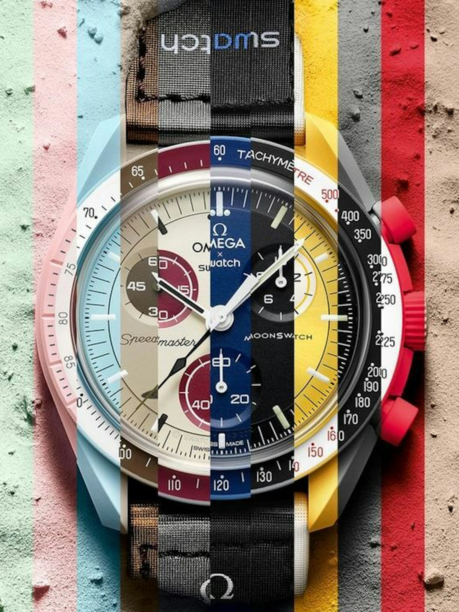 Die Moonswatch gibt es in diversen Farbvarianten. 