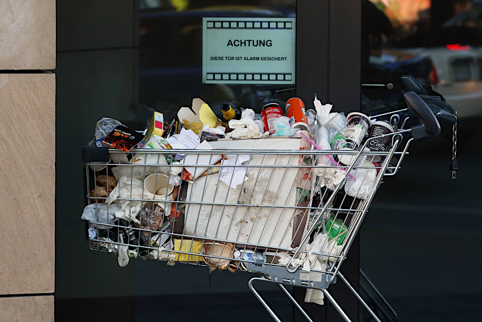 Die Mülleimer in Mitte sind überfüllt. Jetzt muss ein Einkaufswagen herhalten.&nbsp;