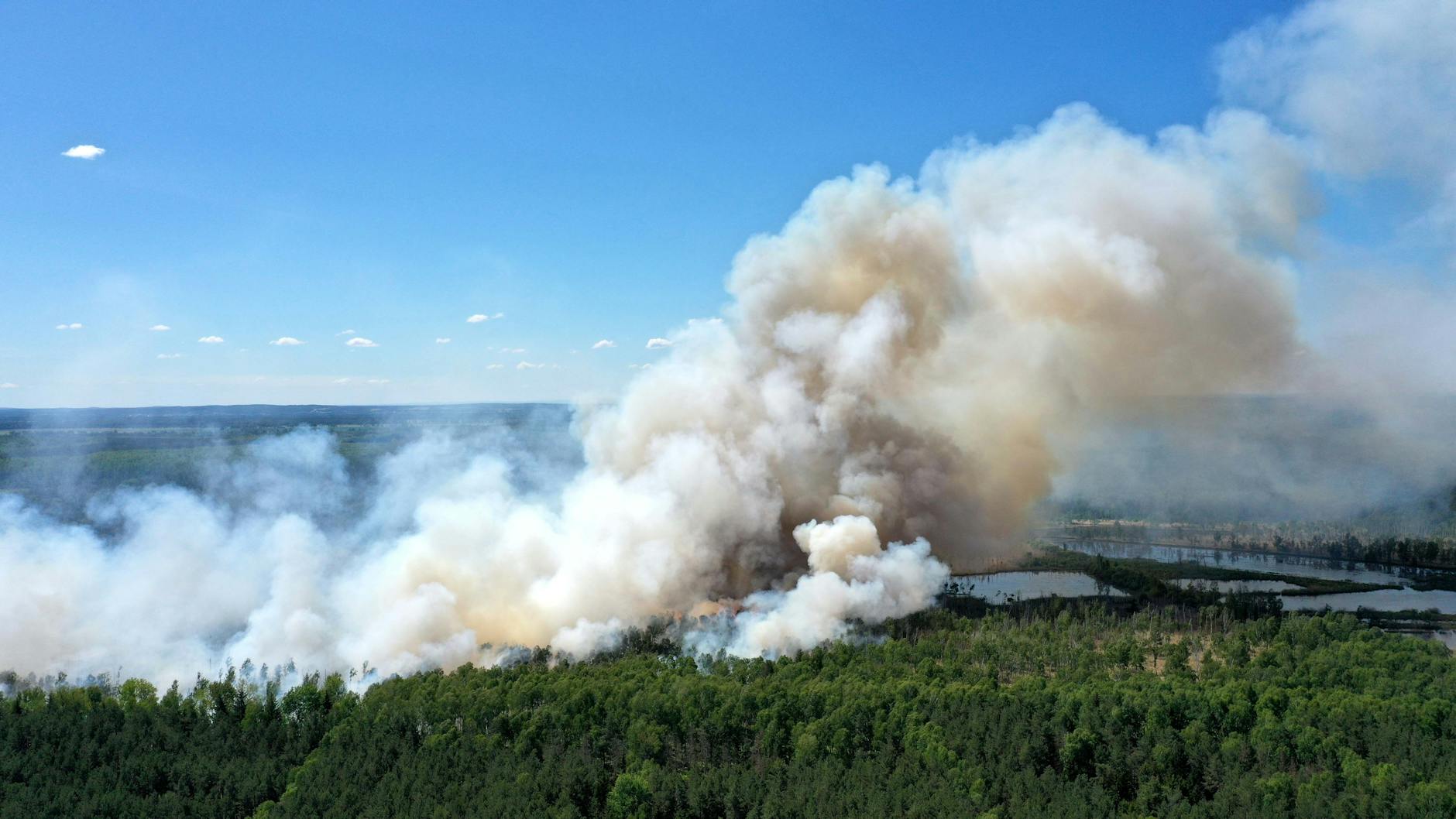 Ein Waldbrand im Loben-Moor zwischen Gorden-Staupitz, Hohenleipisch und Plessa. (Archivbild)