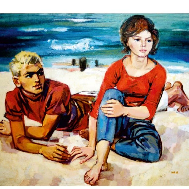 „Am Strand“, das Original, gemalt von Walter Womacka 1962, hängt im Dresdener Albertinum und befindet sich im Besitz der Bundesrepublik Deutschland.