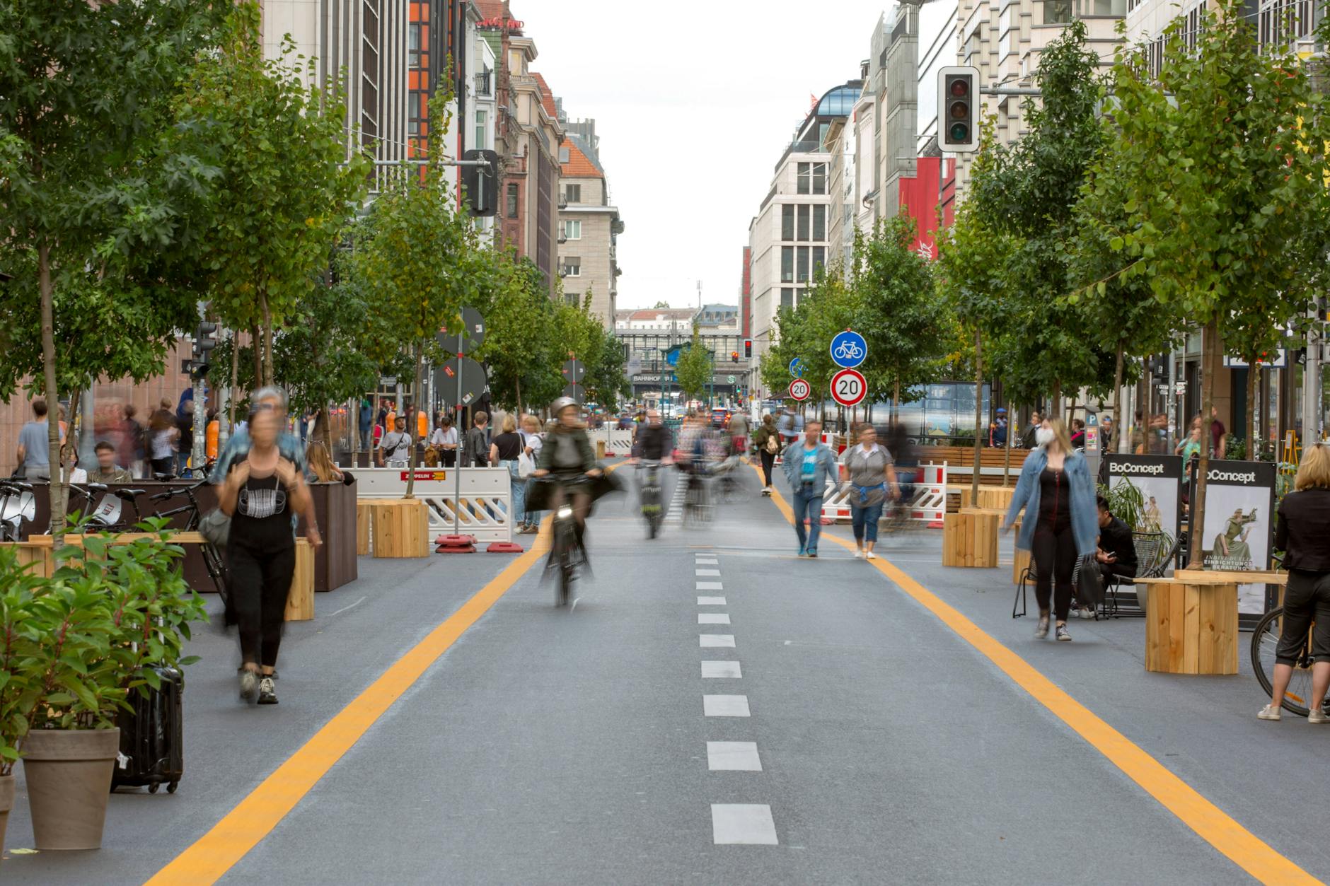 So fing es an: Im Spätsommer 2020 wurde die Friedrichstraße Schauplatz eines Verkehrsversuchs.