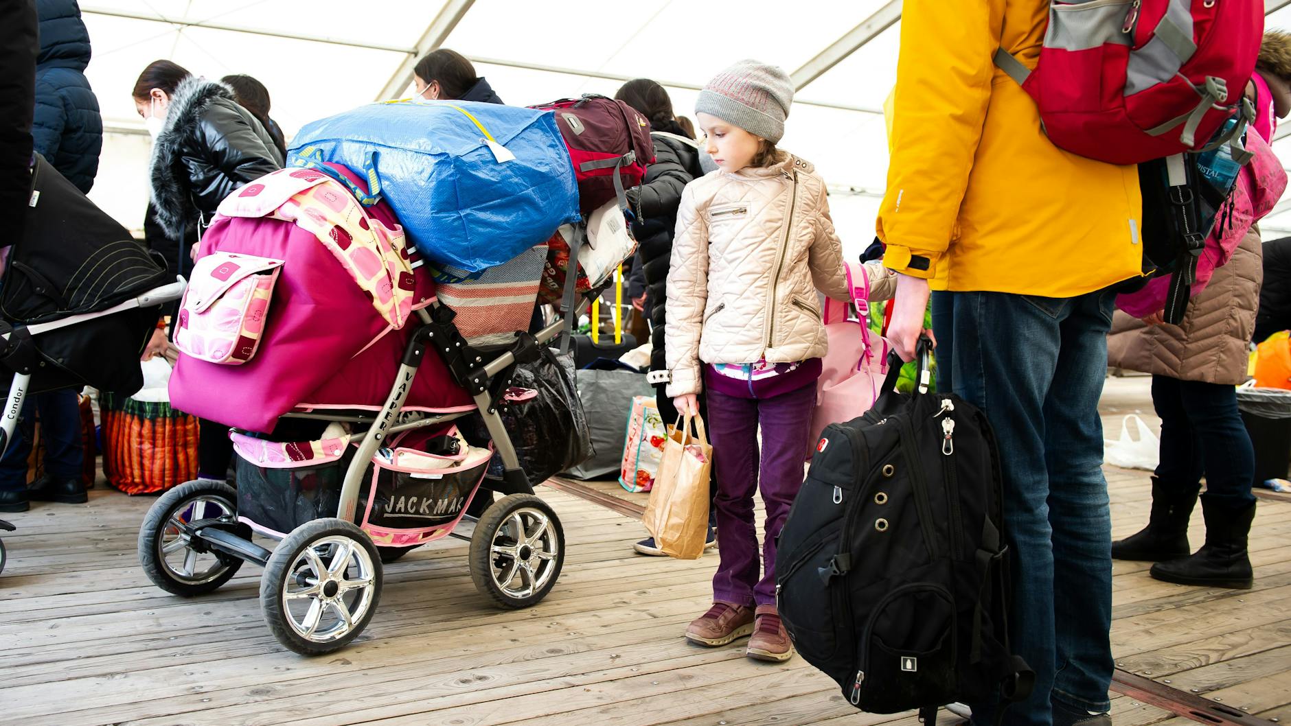 Flüchtlinge im Ankunftszentrum Tegel.
