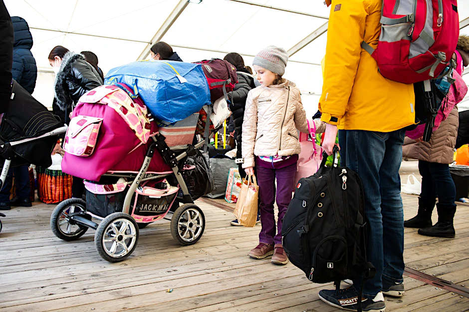 Flüchtlinge im Ankunftszentrum Tegel.