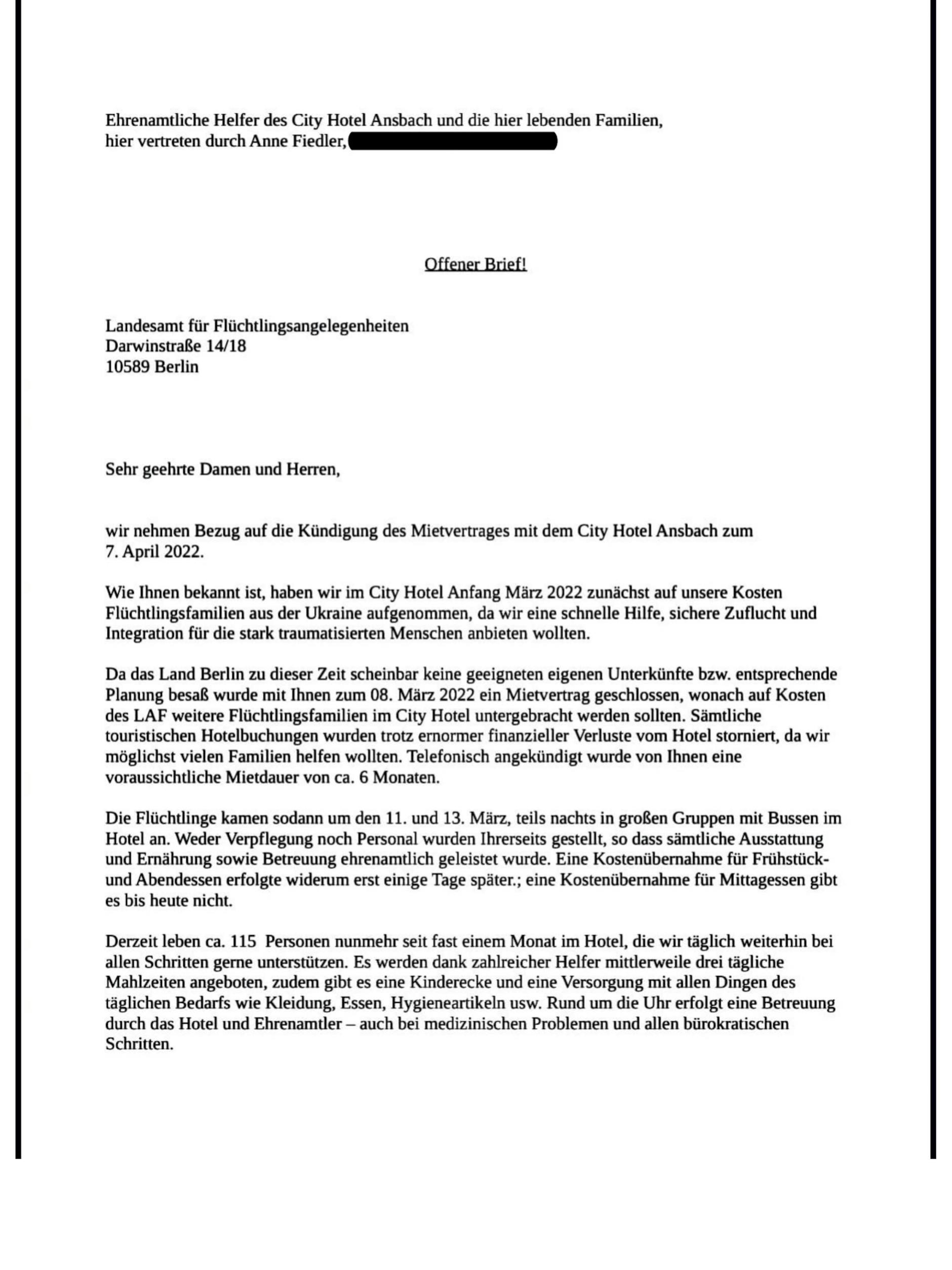 Offener Brief von Anne Fiedler, Teil 1