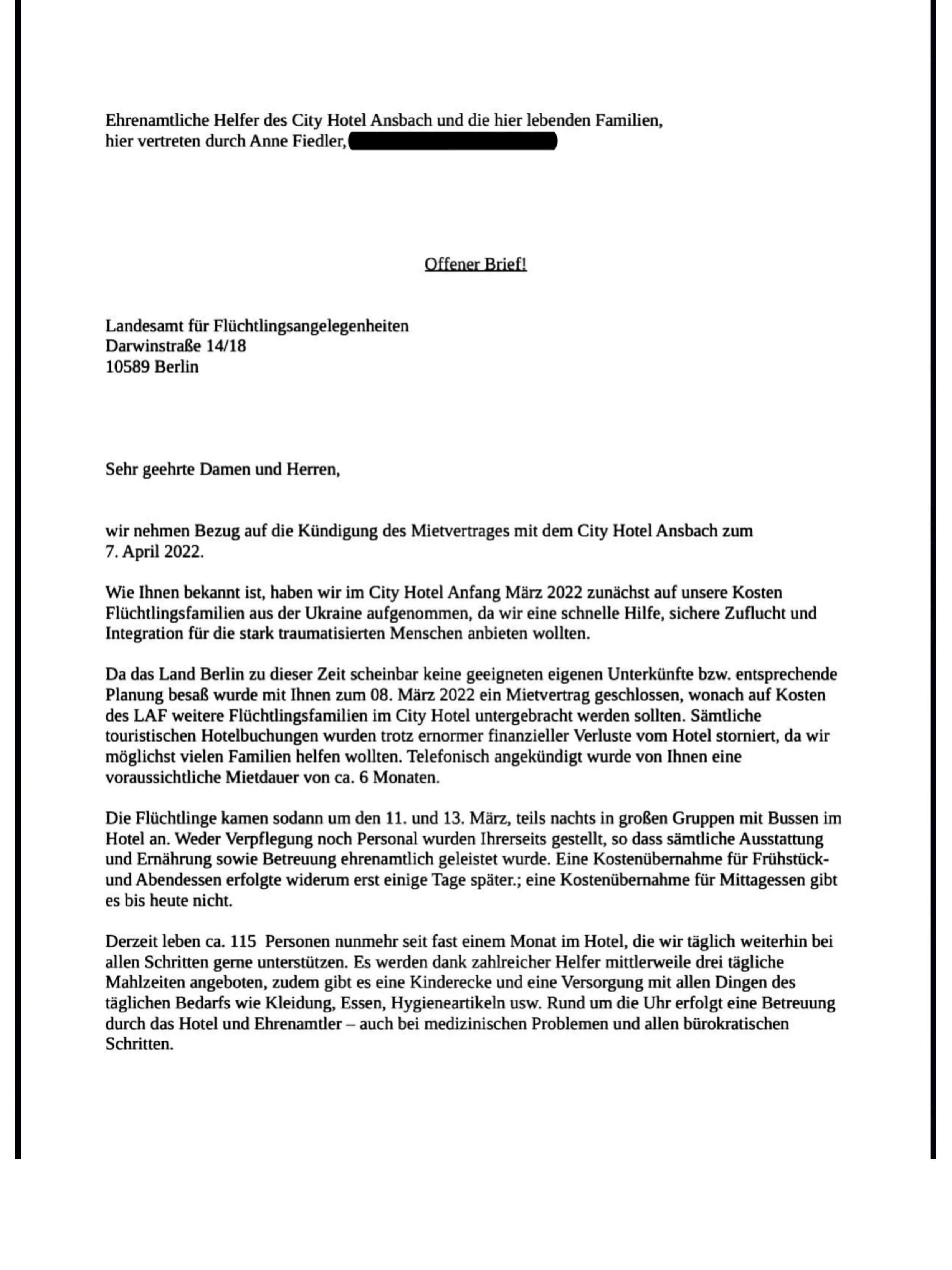 Offener Brief von Anne Fiedler, Teil 1