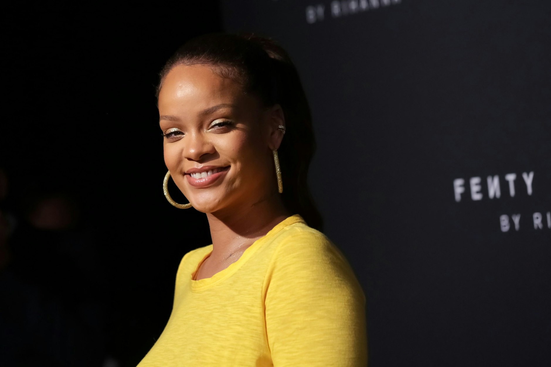 Sängerin Rihanna bei einer Veranstaltung ihrer Make-up-Marke „Fenty Beauty by Rihanna“.