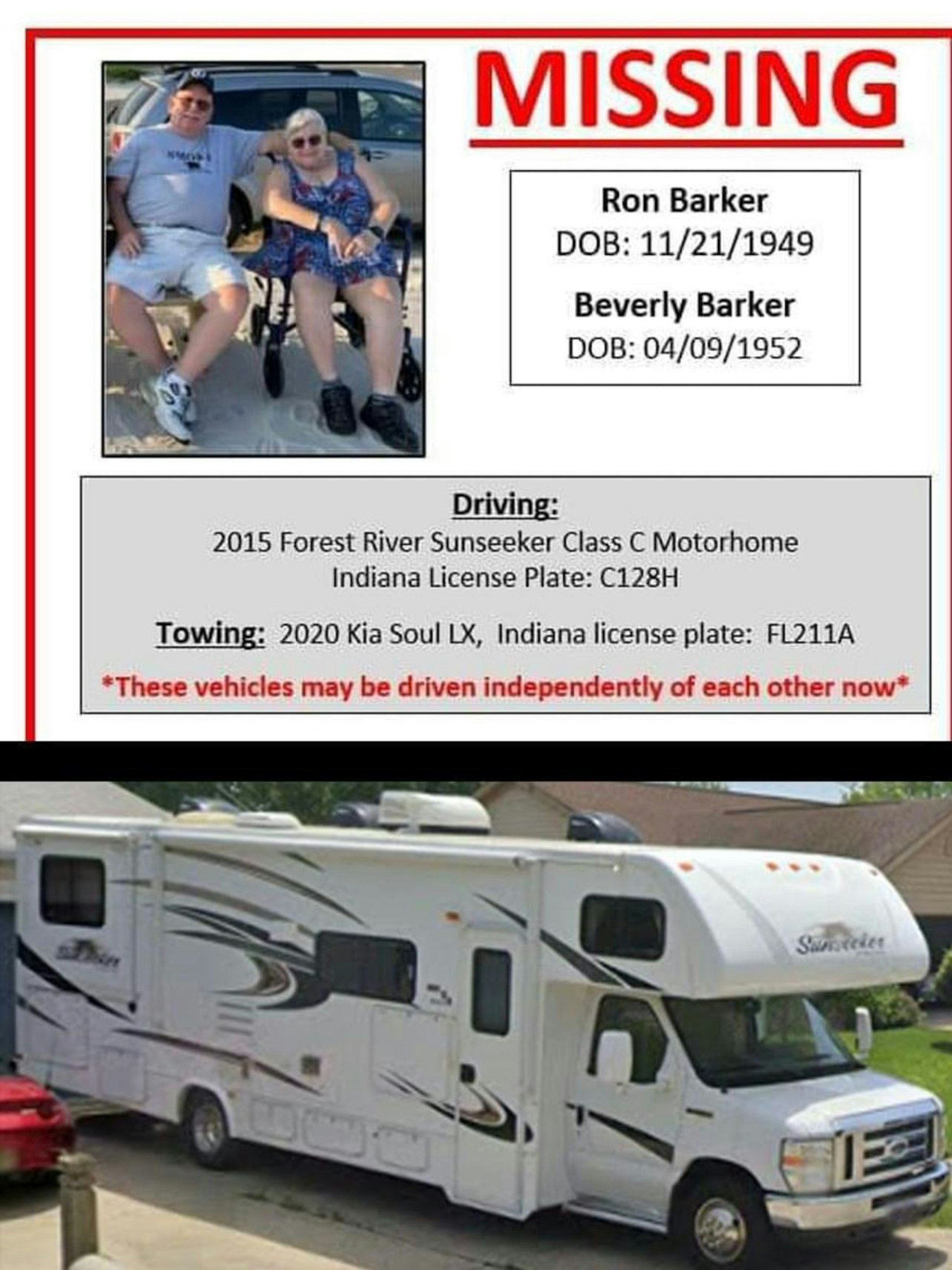 Mit dieser Vermisstenanzeige suchten die Barker-Kinder nach ihren Eltern.