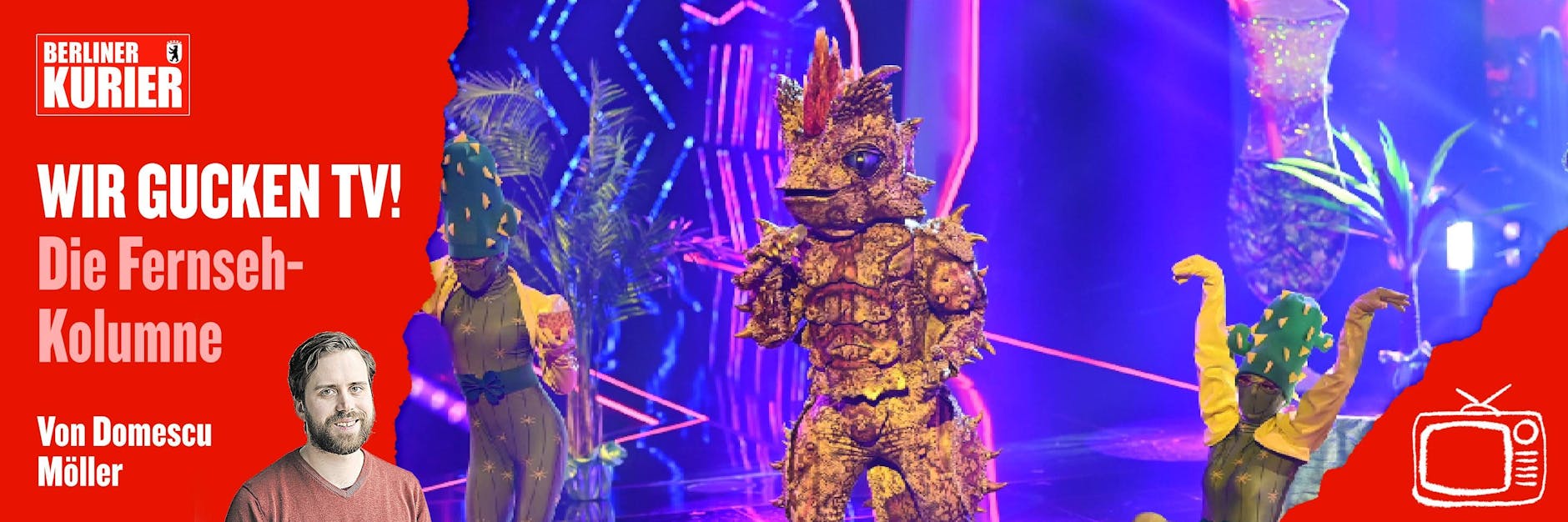 Der Dornteufel bei seinem Auftritt bei „The Masked Singer“.