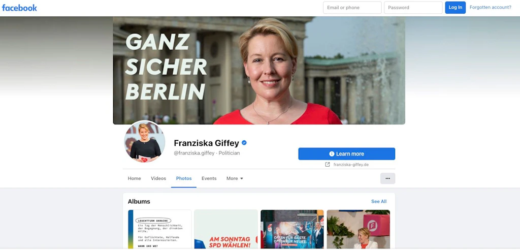 Facebook-Seiten von Giffey und Co illegal: Datenschützer fordert Abschaltung