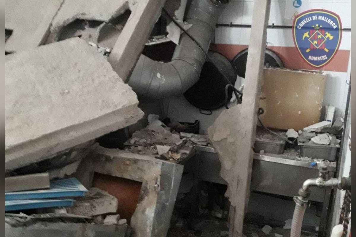 Der Sportraum des Hotels stürzte in die Küche.