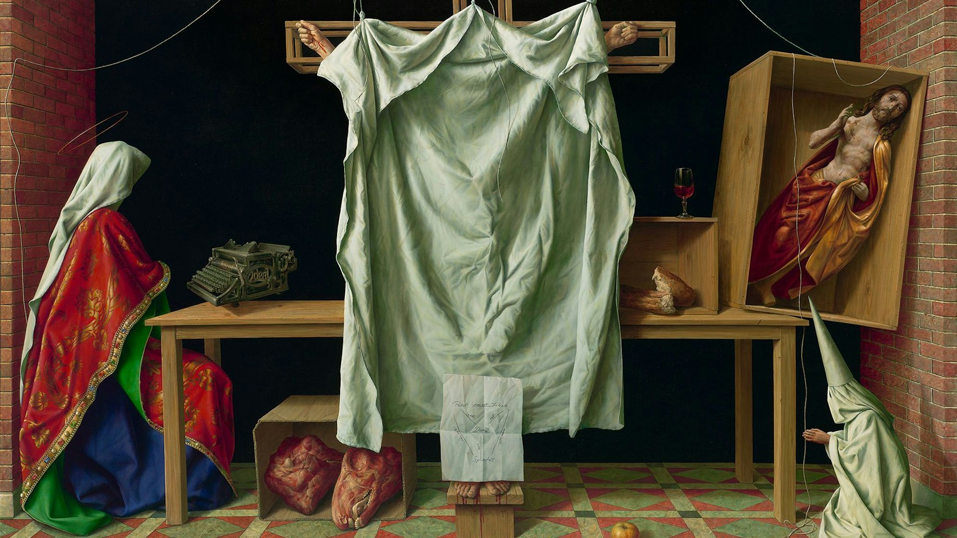 Michael Triegel: „Deus absconditus“ (Verborgener Gott) als Denkbild für Gläubige wie&nbsp; Nichtgläubige in der Schönberger Pfarrkirche St. Matthias, eine Dauerleihgabe.