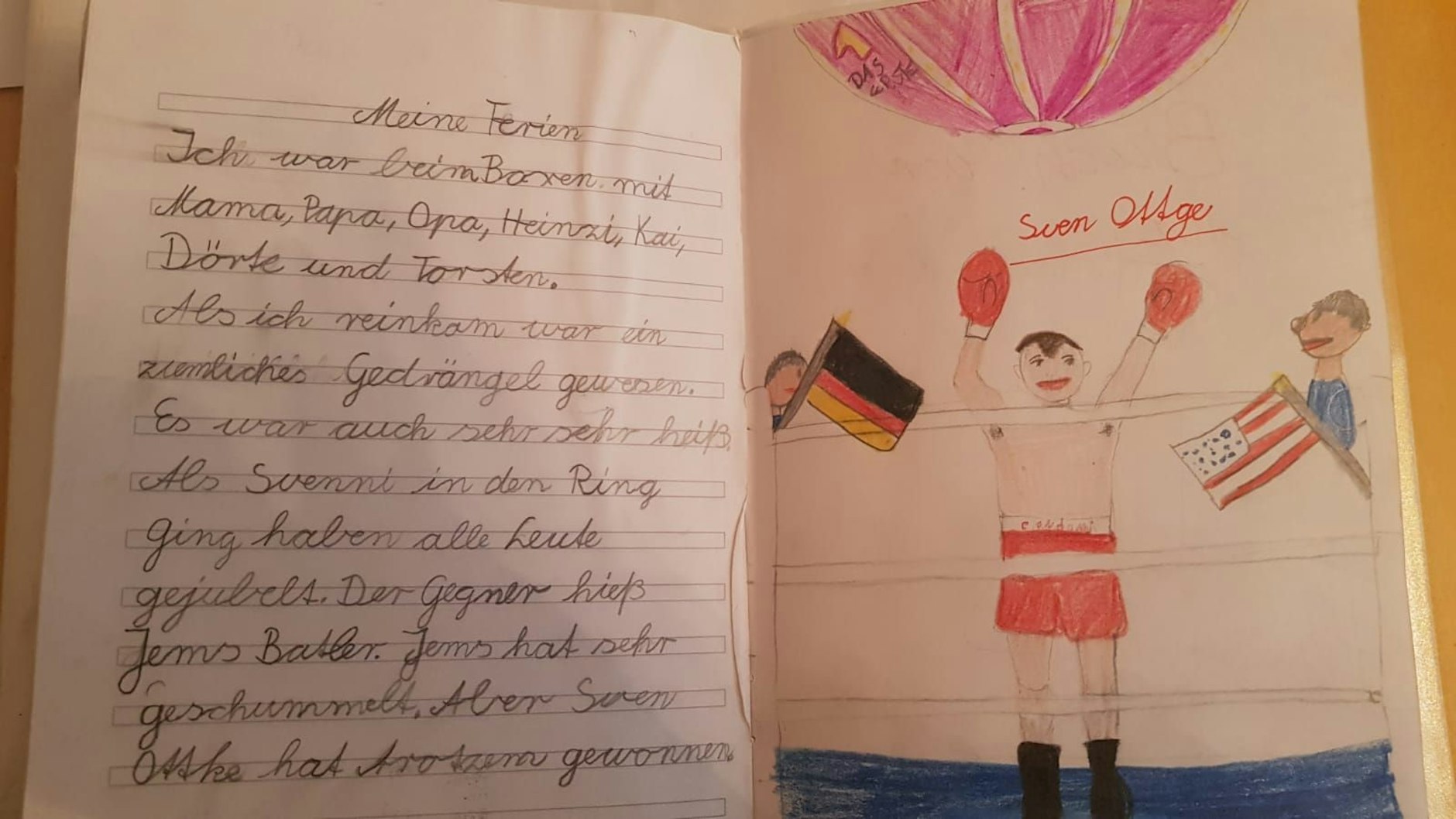 Nina Meinke hat als Achtjährige über ihren ersten Profiboxabend mit Sven Ottke geschrieben.