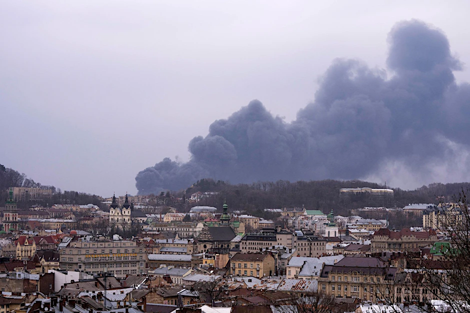 Erneut das Ziel von russischen Luftangriffen: Lwiw im Westen der Ukraine.