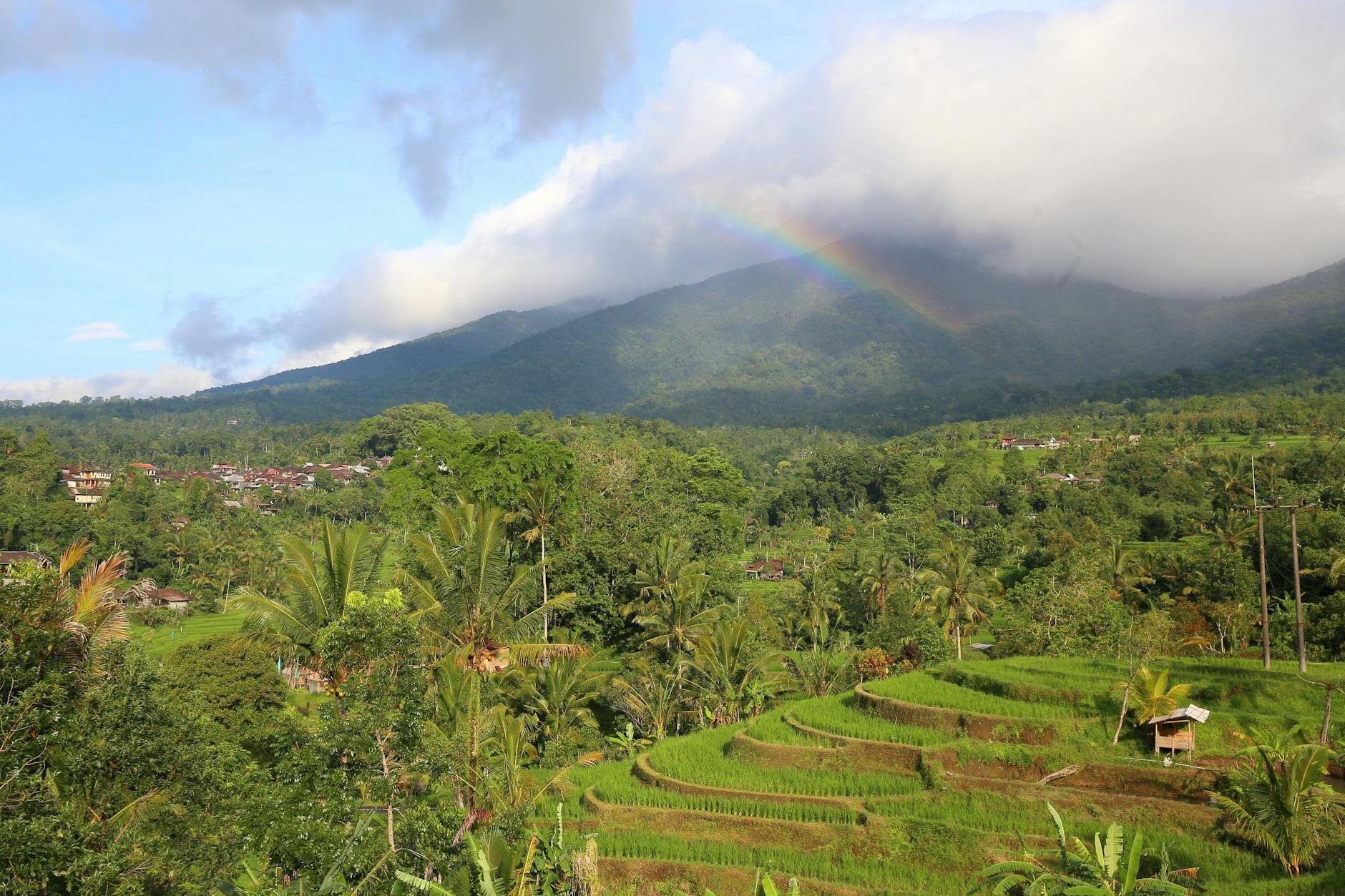 Berg, Felder, Regenbogen. Alida Szabo ist eine ungarische Fotografin aus Berlin und postet gerade viel aus Bali. Dort wohnt sie gerade mit Mann und Kind.