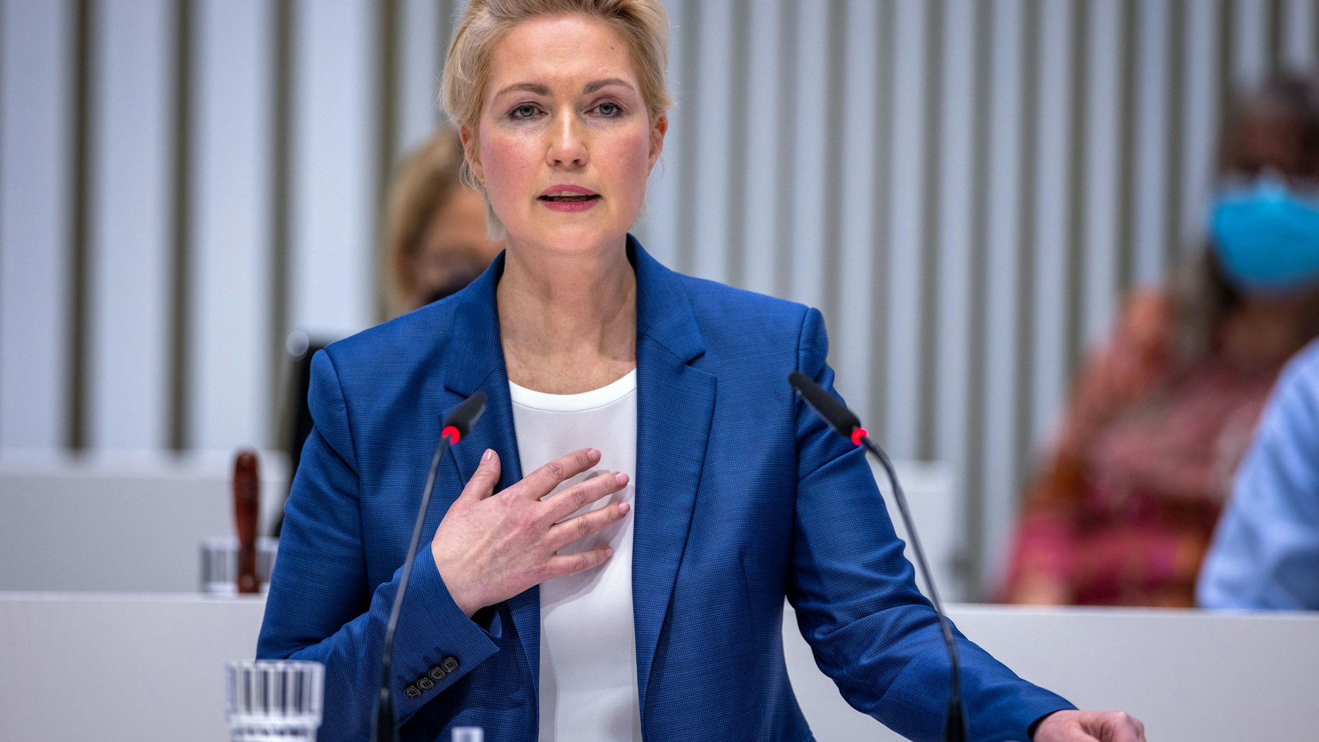 Manuela Schwesig (SPD), Ministerpräsidentin von Mecklenburg-Vorpommern, im Landtag von Schwerin.