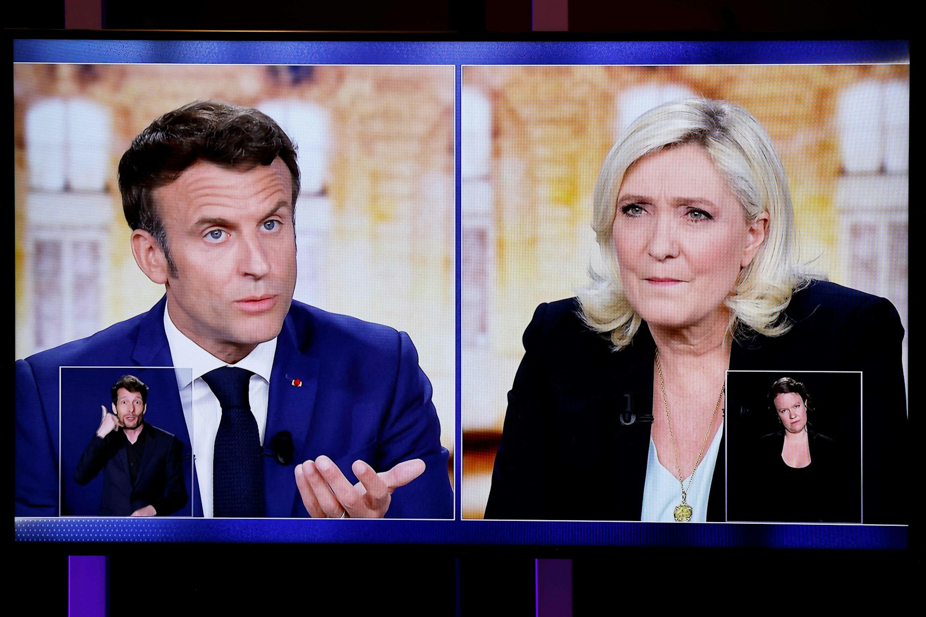 In der TV-Debatte zwischen Emmanuel Macron (l.) und Marine Le Pen ging es heiß her.