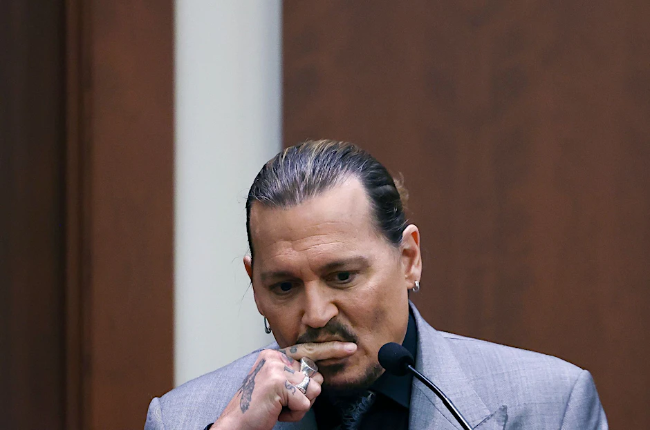 Der amerikanische Schauspieler Johnny Depp während einer Anhörung im Gerichtssaal des Fairfax County Circuit Court.