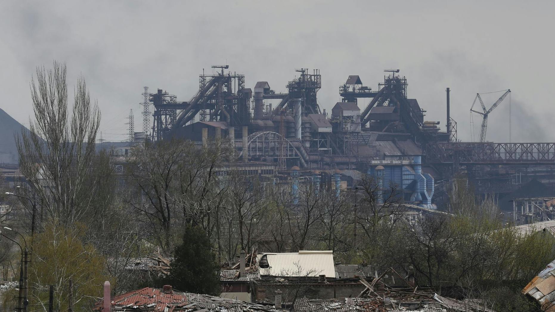Das Asow-Stahlwerk in der Hafenstadt Mariupol