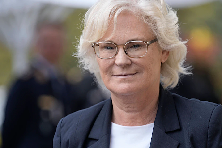 Christine Lambrecht, SPD-Verteidigungsministerin, am Dienstag in Ramstein