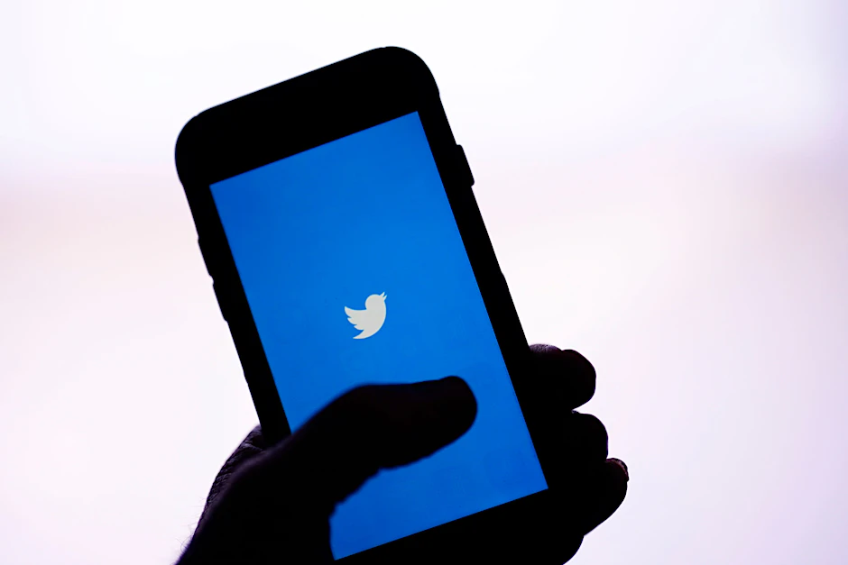 Das Twitter-Logo auf einem Smartphone.