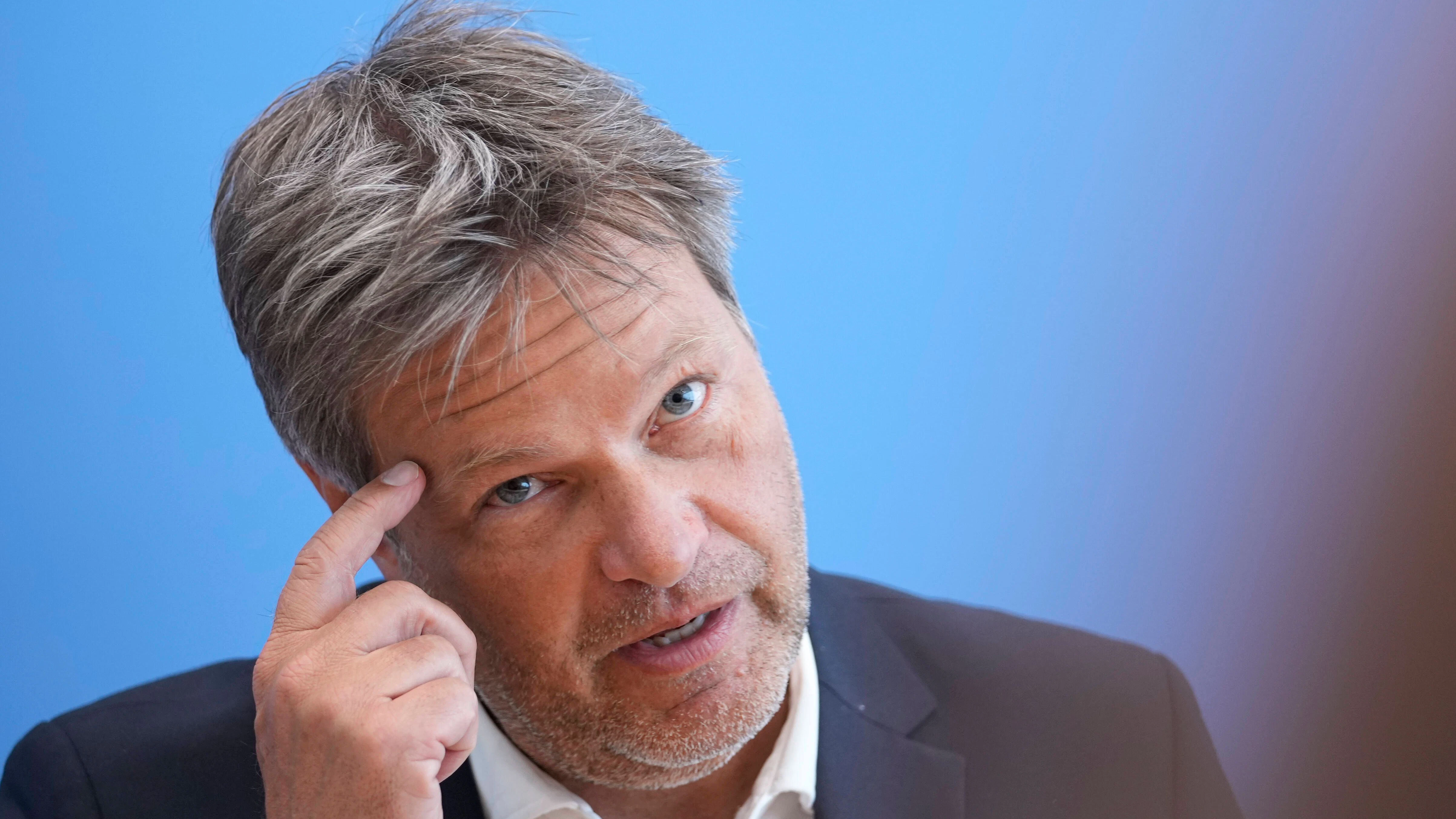Robert Habeck,&nbsp;Bundesminister für Wirtschaft und Klimaschutz, am Mittwoch in der Bundespressekonferenz