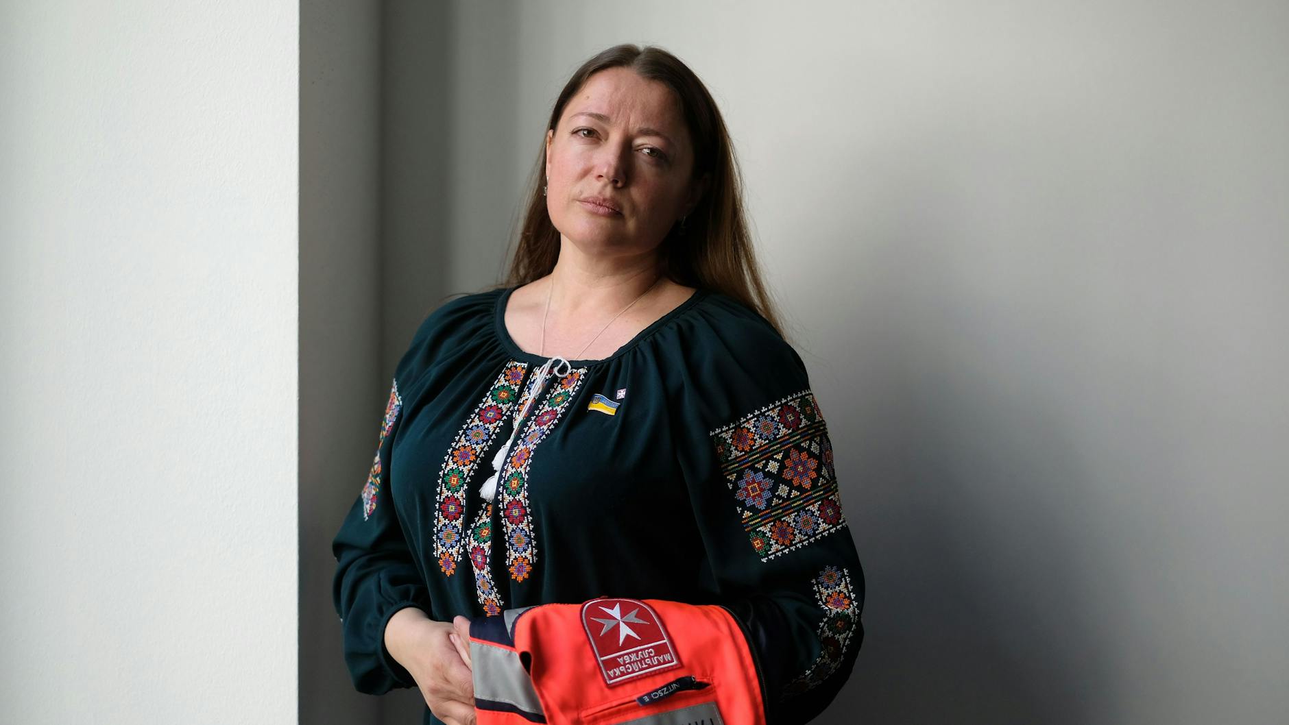 Die Ukrainerin Kateryna Suchomlynova berichtete in Berlin über die Lage in Mariupol.