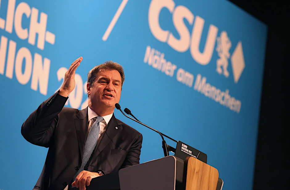 Markus Söder, hat beim Parteitag der CSU Bundeskanzler Olaf Scholz scharf kritisiert.
