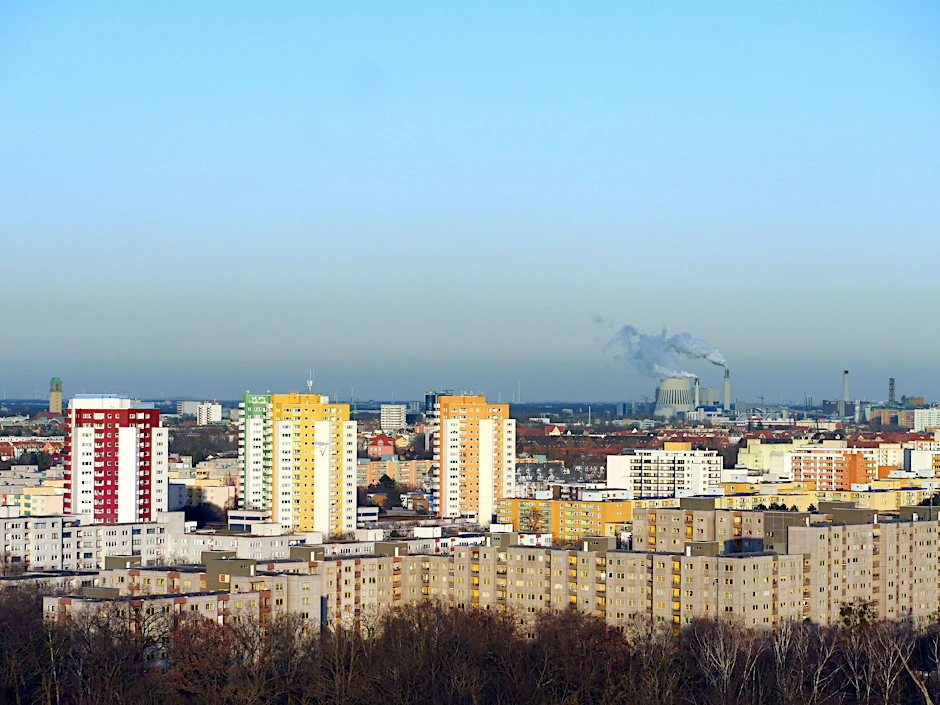Blick über Staaken mit Häusern der Gewobag