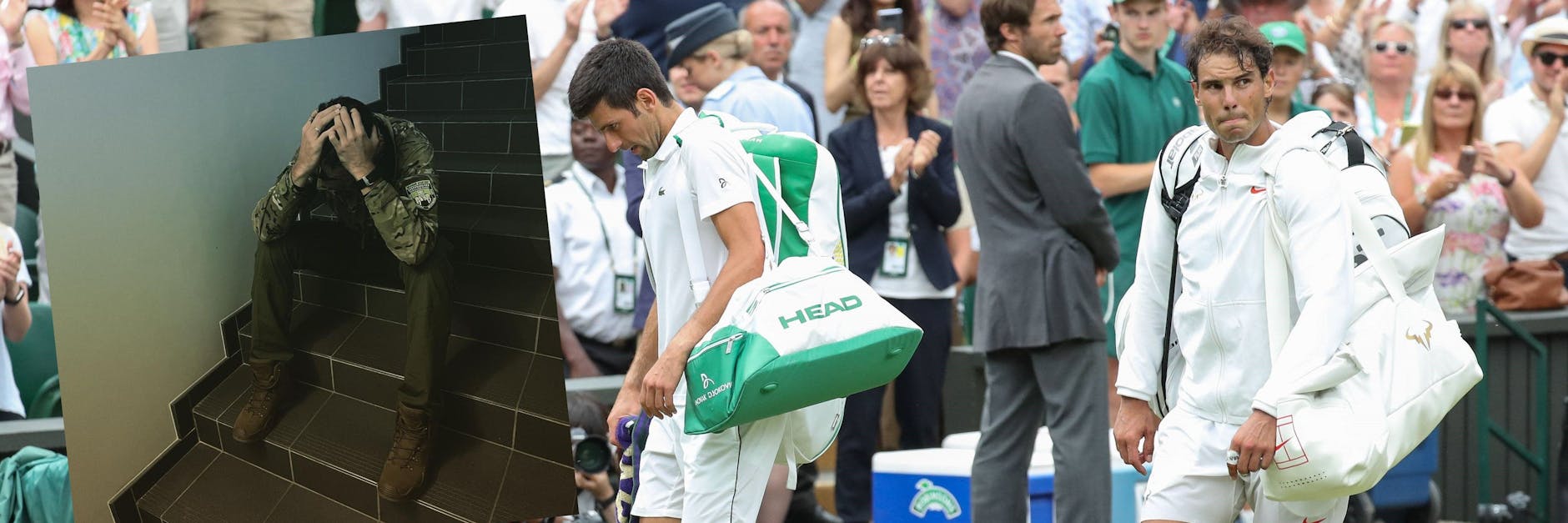 Ex-Tennisprofi Sergej Stachowski kämpft in seiner Heimat gegen Russlands Überfall und kritisiert Novak Djokovic und Rafael Nadal (r.).