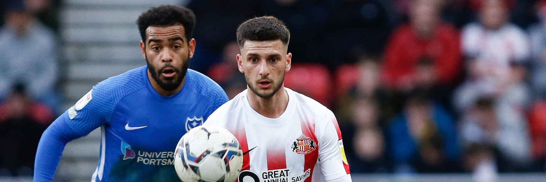 Einer von acht Profis des 1. FC Union in der Fremde: Leon Dajaku (r.) spielt bis zum Sommer in Englands Zweiter Liga für den AFC Sunderland.