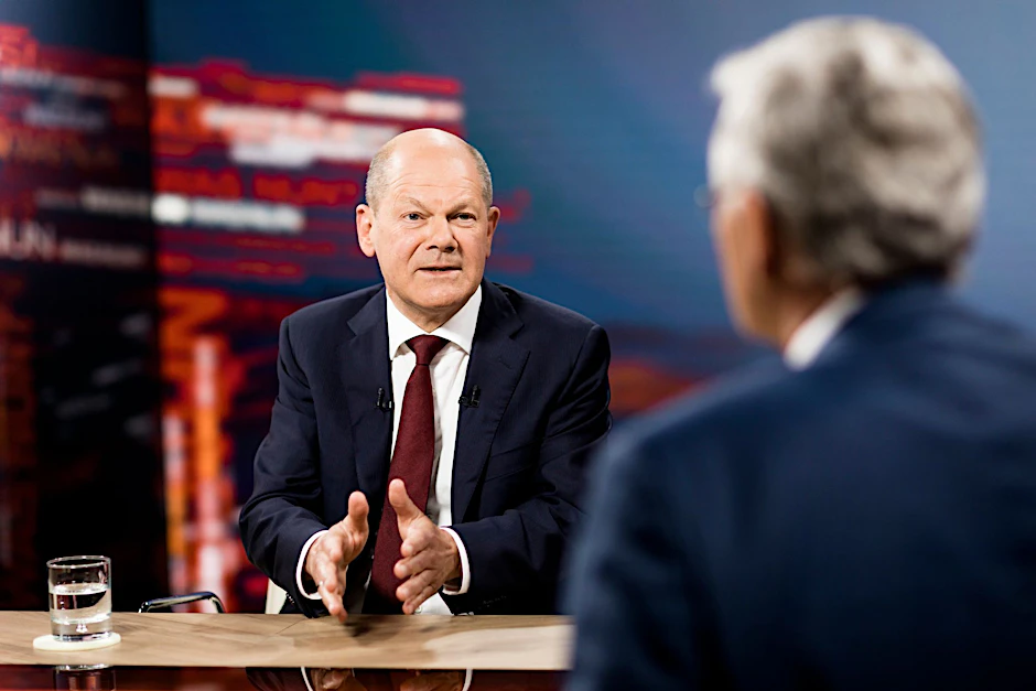 Bundeskanzler Olaf Scholz im Interview des ZDF.