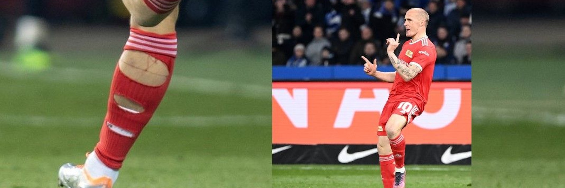 Drei Löcher in den Stutzen! Sven Michel vom 1. FC Union verriet jetzt, was es damit auf sich hat.