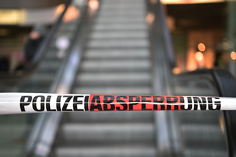Polizisten haben nach einer Gewalttat eine Rolltreppe abgesperrt (Symbolbild).