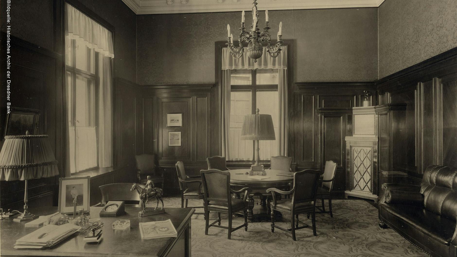 In diesem getäfelten Eckzimmer führte einst der Dresdner-Bank-Gründer Eugen Gutmann die Geschäfte.