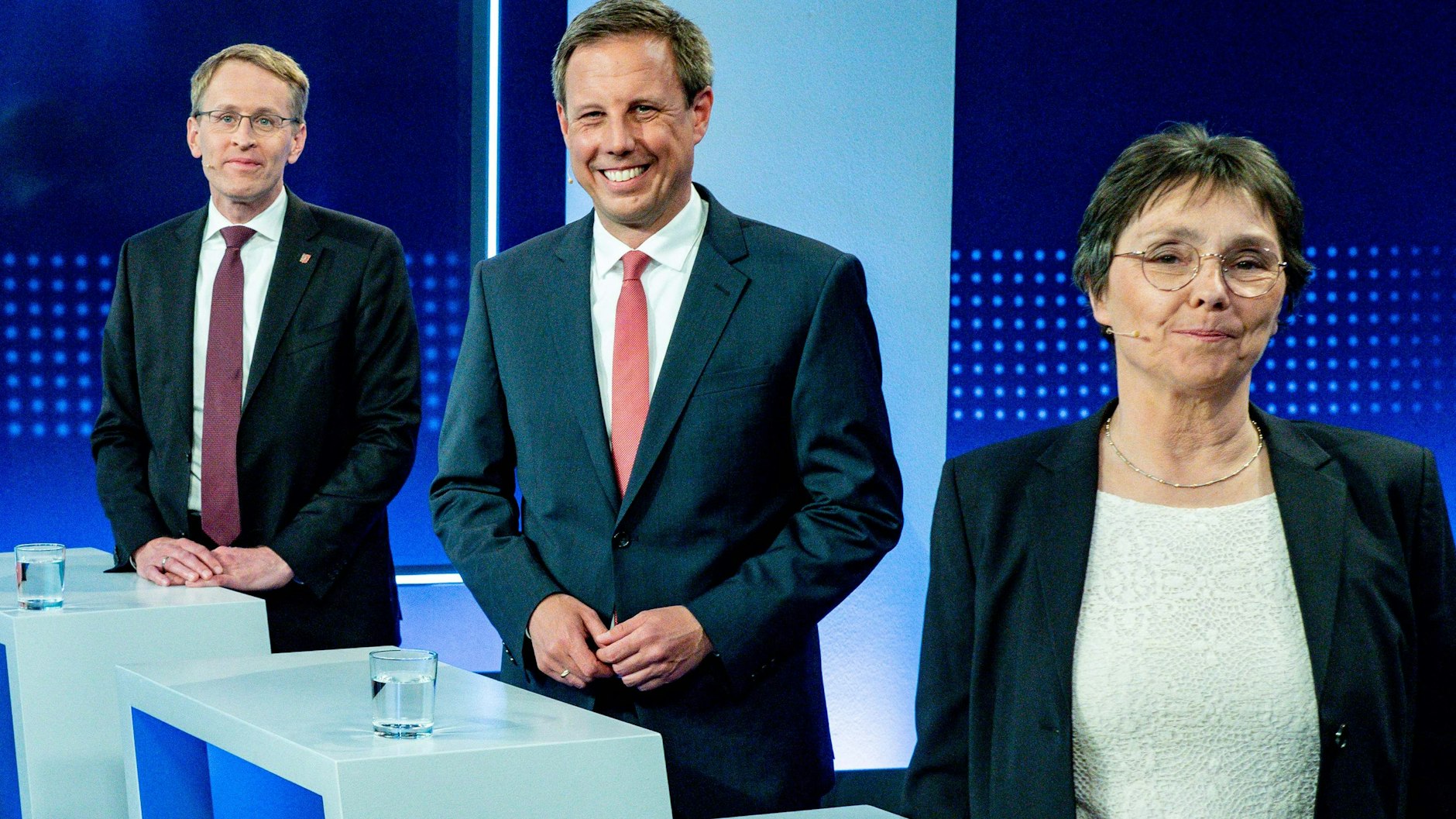 Sie wollen Chef in Kiel werden oder bleiben: Monika Heinold (Grüne), Thomas Losse-Müller (SPD) und Amtsinhaber Daniel Günther (CDU) 