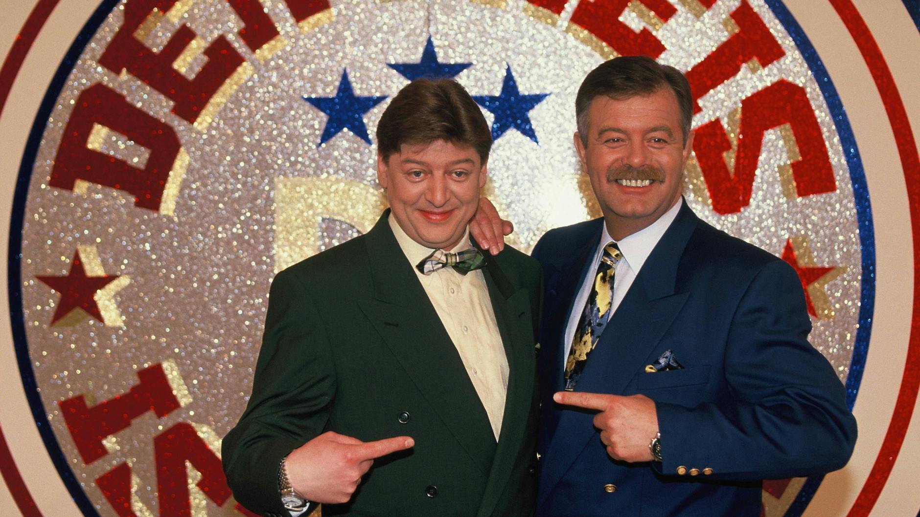 Walter Freiwald und Harry Wijnvoord im Jahr 1993 am Set von „Der Preis ist heiß“.