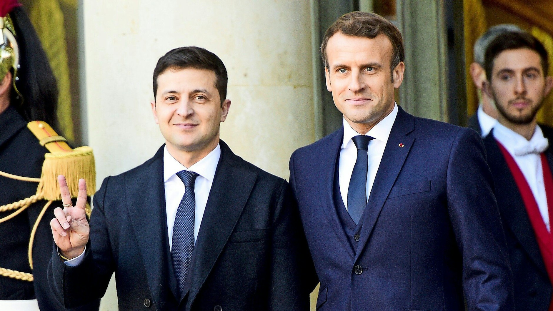 Lange Zeit ein Quell der Hoffnung: das Normandie-Format. Auf dem Bild:&nbsp;Wolodymyr Selenskyj (links) und&nbsp;Emmanuel Macron.