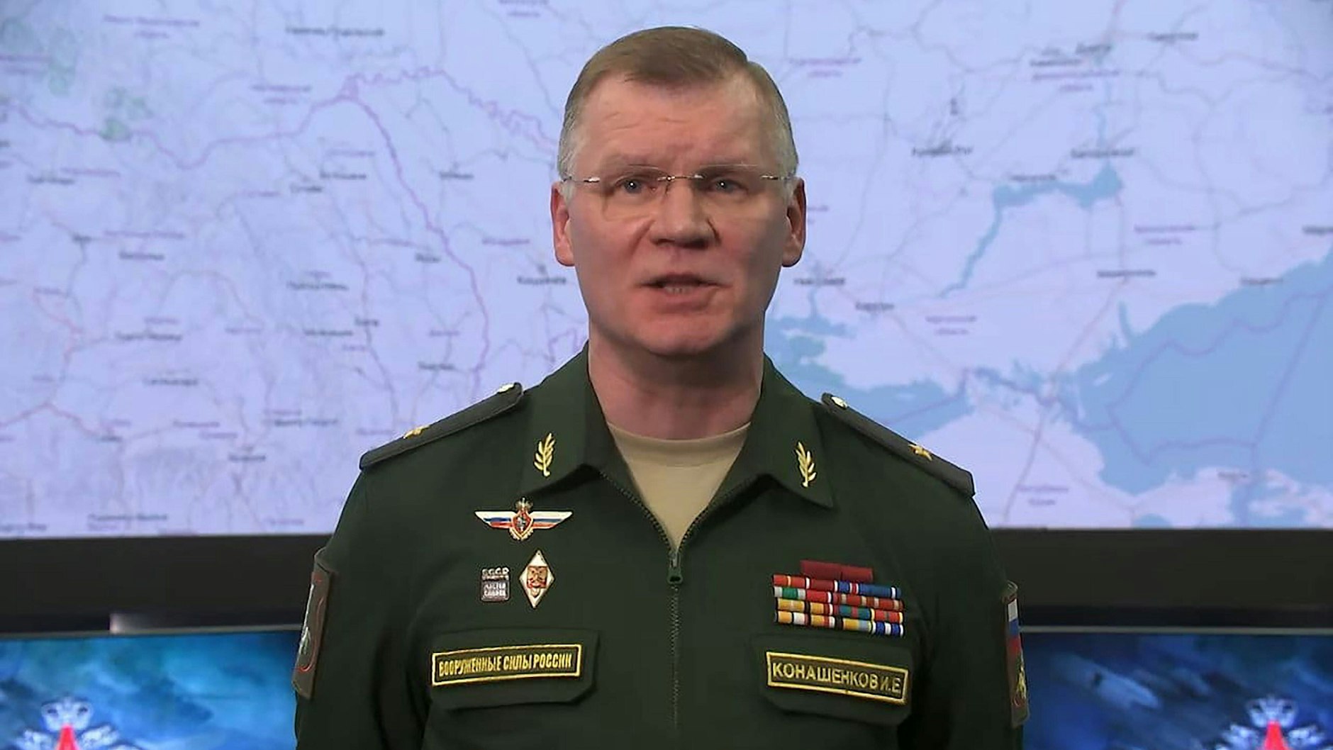 Generalmajor Igor Konaschenkow, Sprecher des Verteidigungsministeriums.