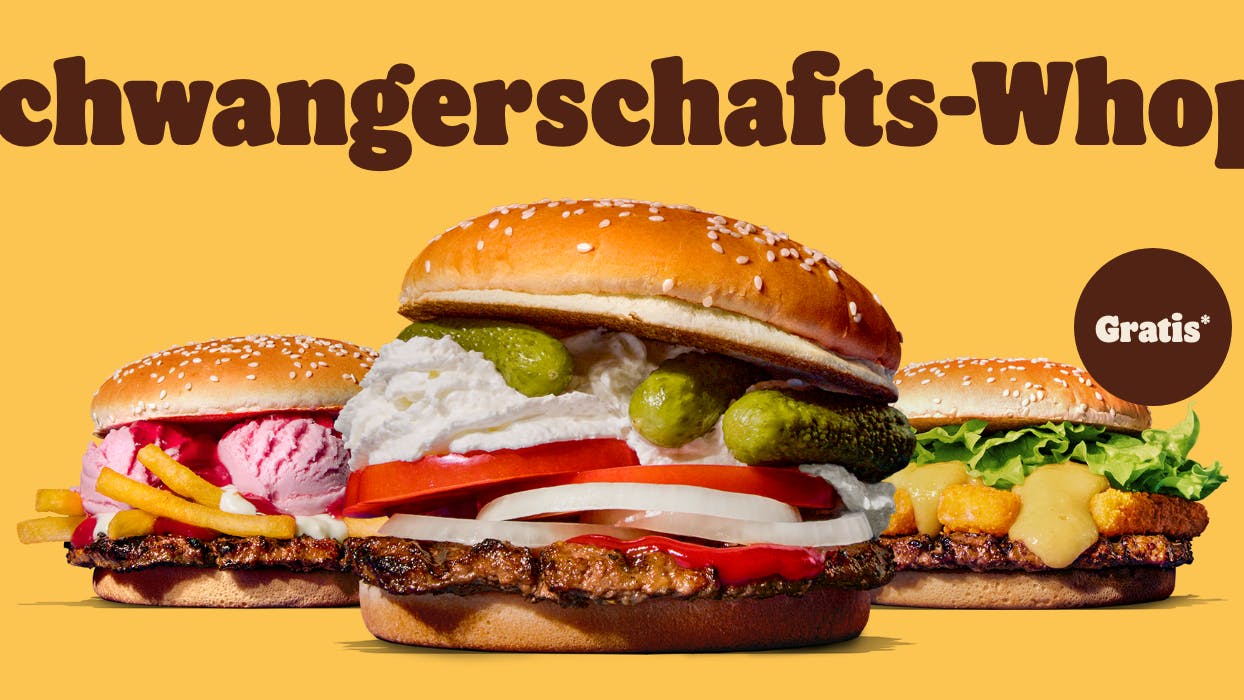 In Schwangerschafts-Whoppern hat Burger King vermeintliche Gelüste verarbeitet.