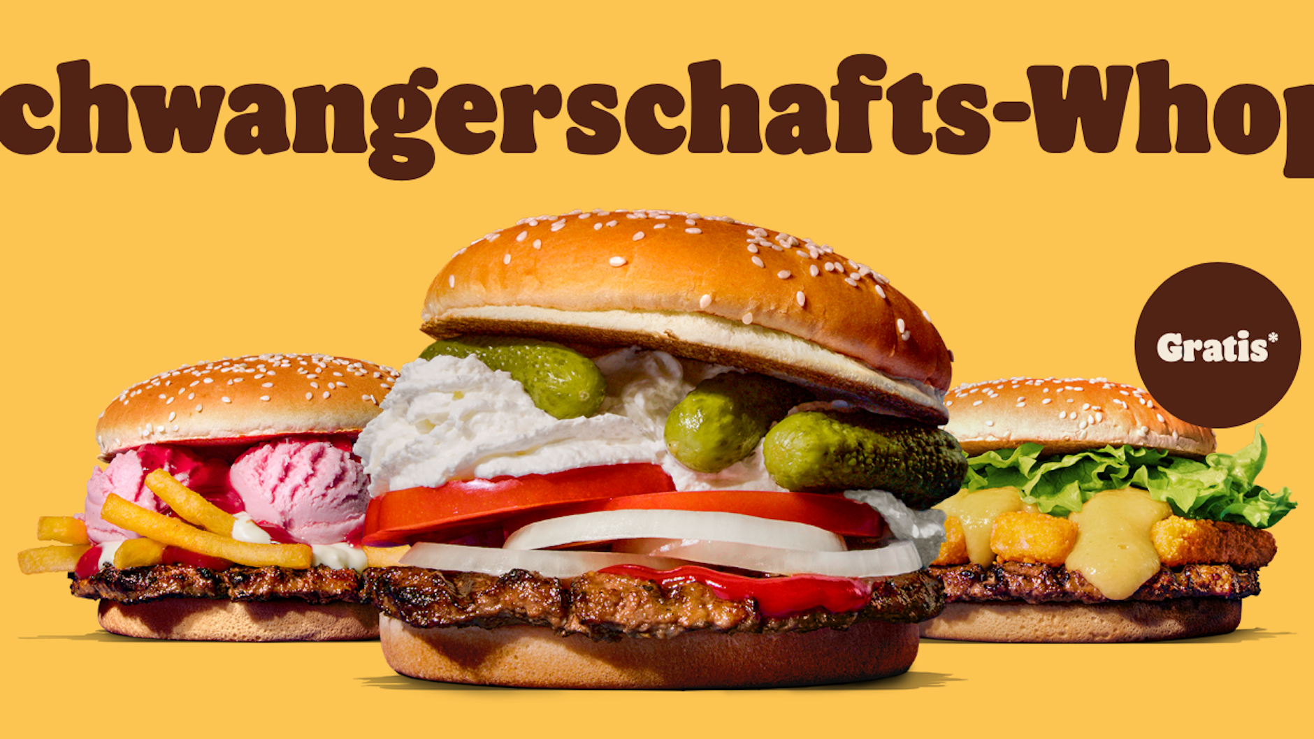 In Schwangerschafts-Whoppern hat Burger King vermeintliche Gelüste verarbeitet.