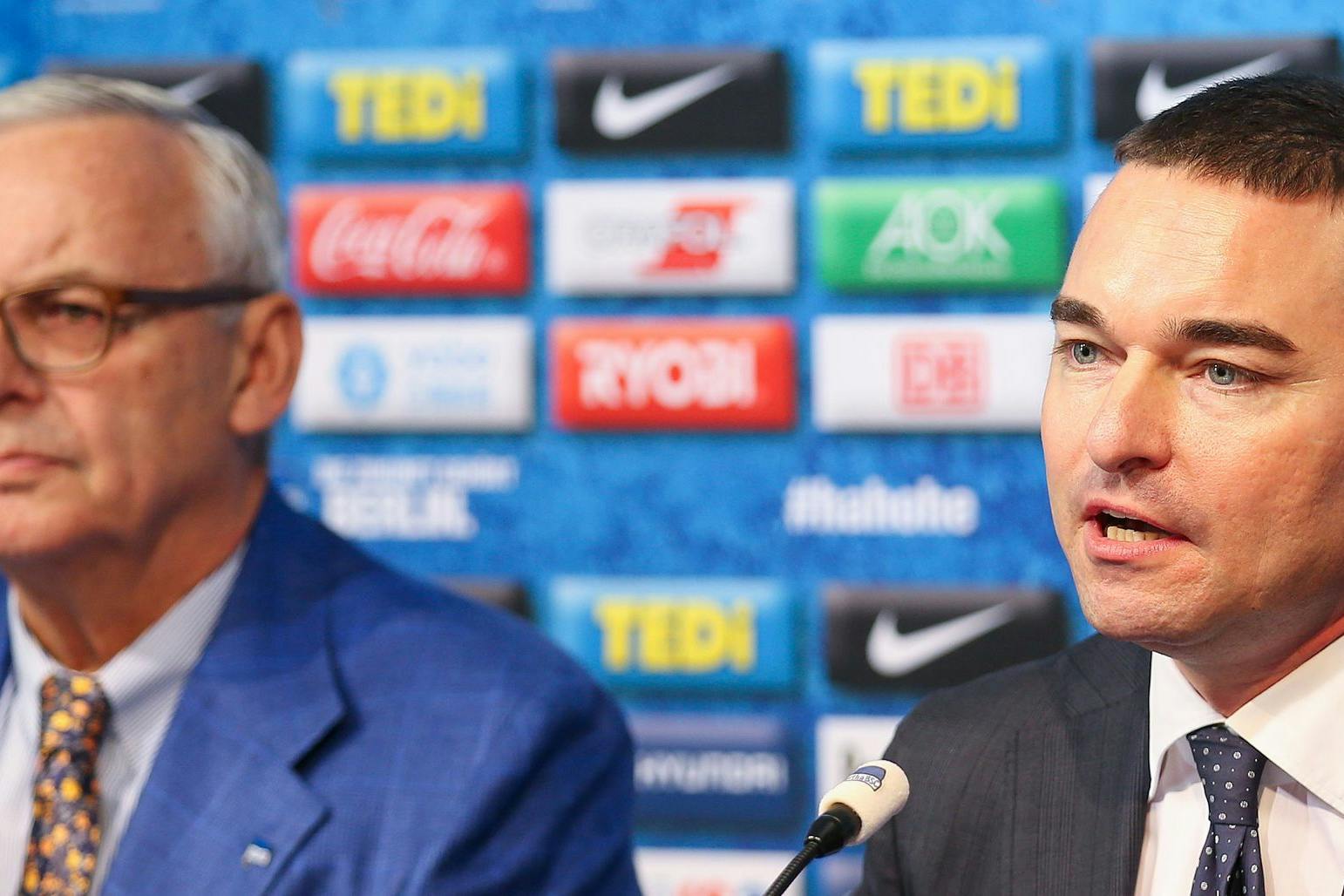 Herthas Präsident Werner Gegenbauer (l.) und Investor Lars Windhorst haben sich nicht mehr viel zu sagen.