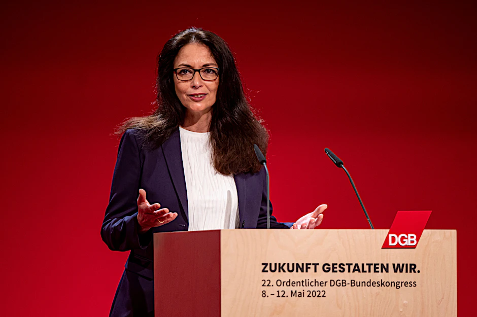 Yasmin Fahimi (SPD) ist die neue Vorsitzende des Deutschen Gewerkschaftsbundes.