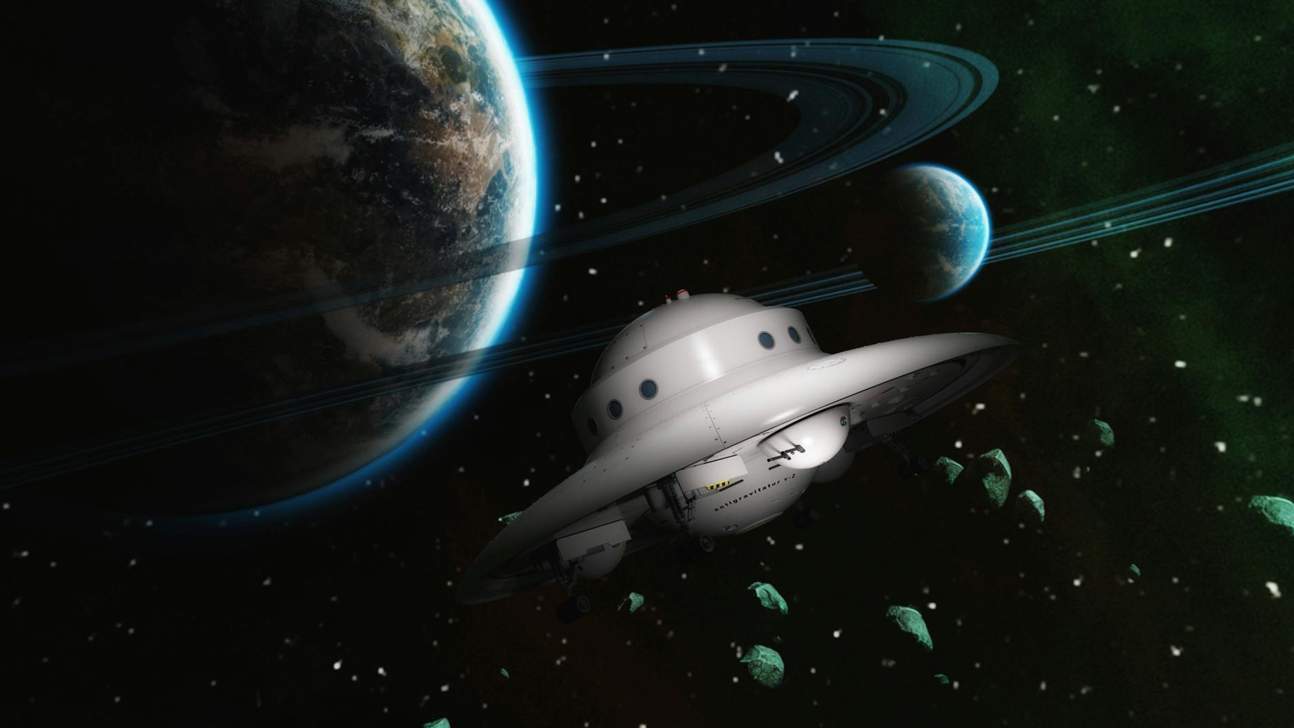 Künstlerische 3D-Illustration einer Science-Fiction-Szene