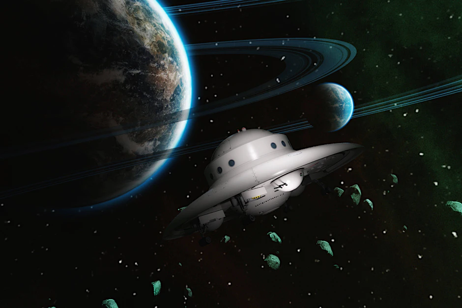 Künstlerische 3D-Illustration einer Science-Fiction-Szene
