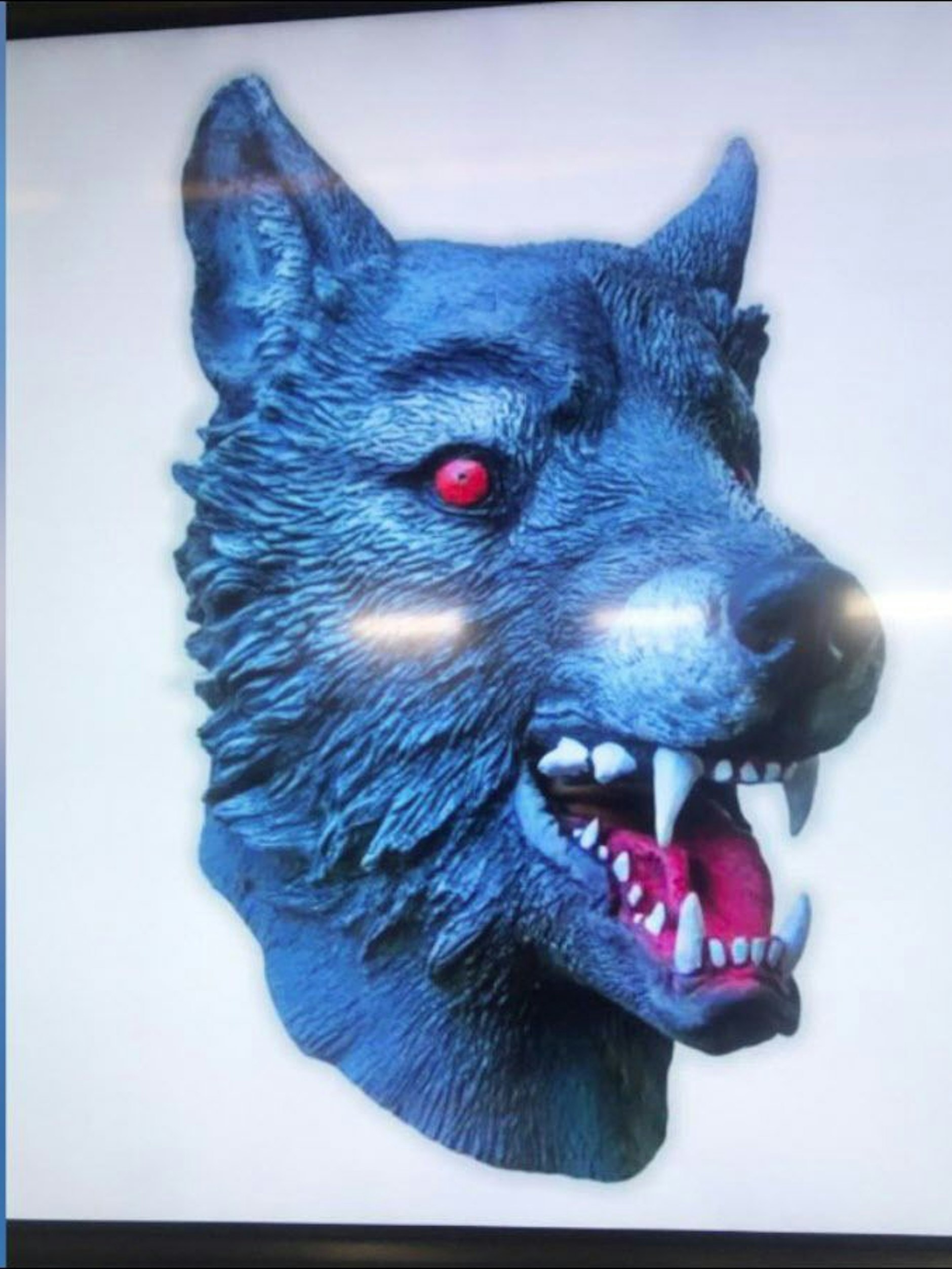 Die Polizei präsentierte in der Verhandlung eine Wolfsmaske, mit der der Täter sich zu tarnen versuchte.