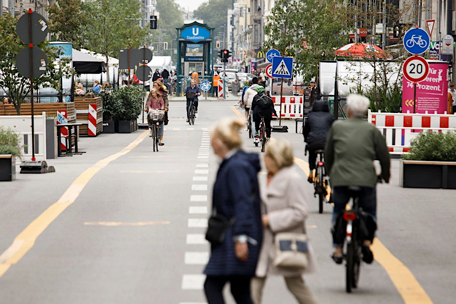 Berlin-Mitte: Autofreier Abschnitt der Friedrichstraße.