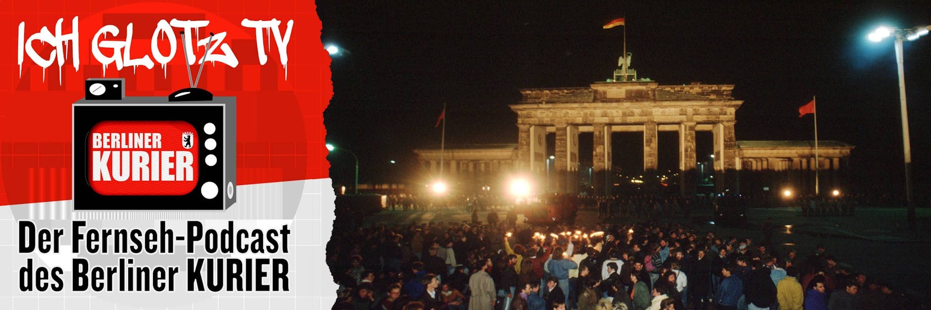 Menschen feiern am Abend des 9. November 1989 vor dem Brandenburger Tor. KURIER-Chefredakteur Michael Heun war auch dabei.