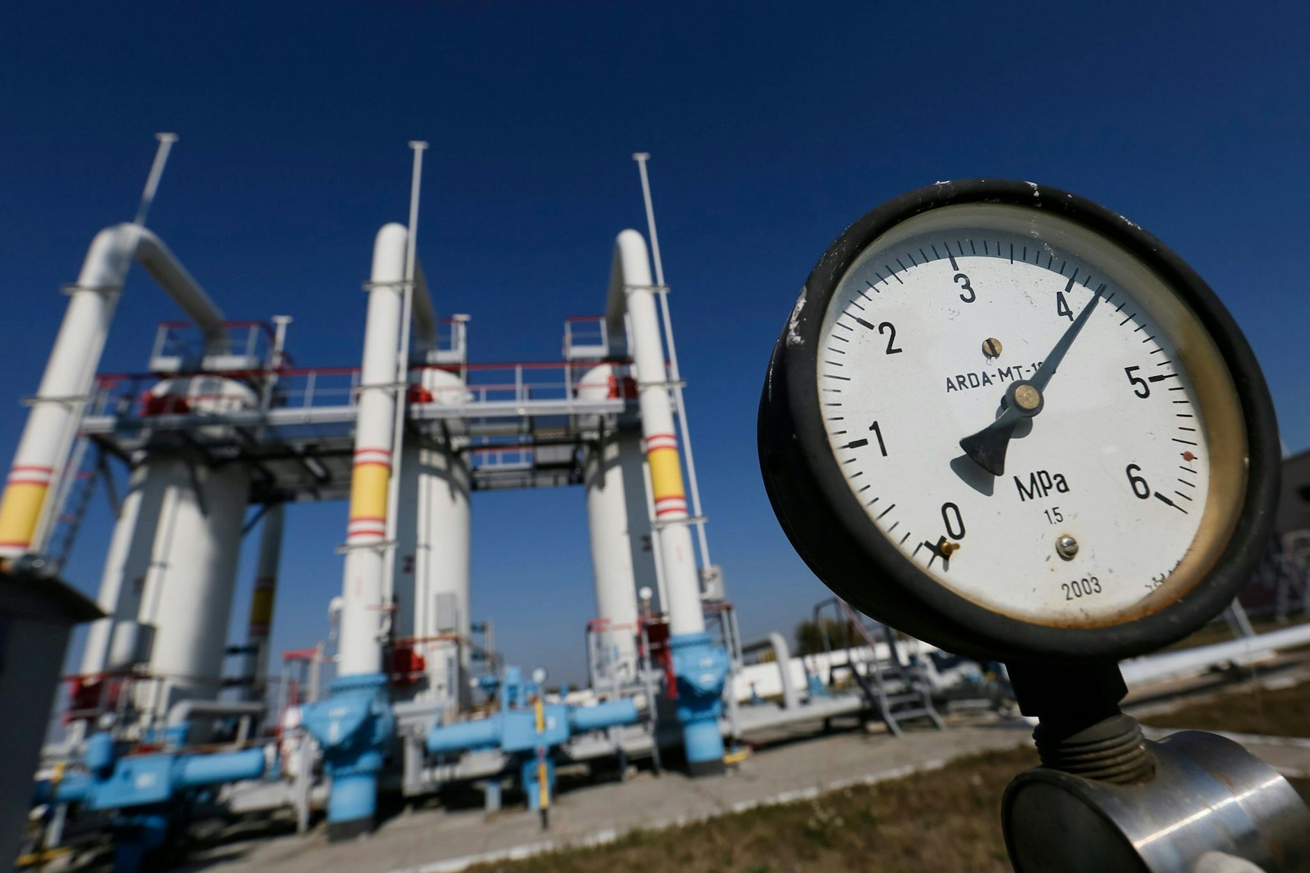 Eine Gas-Verdichterstation in der Ukraine, die mit dem Transit eine knappe Milliarde Dollar Gebühren verdient.