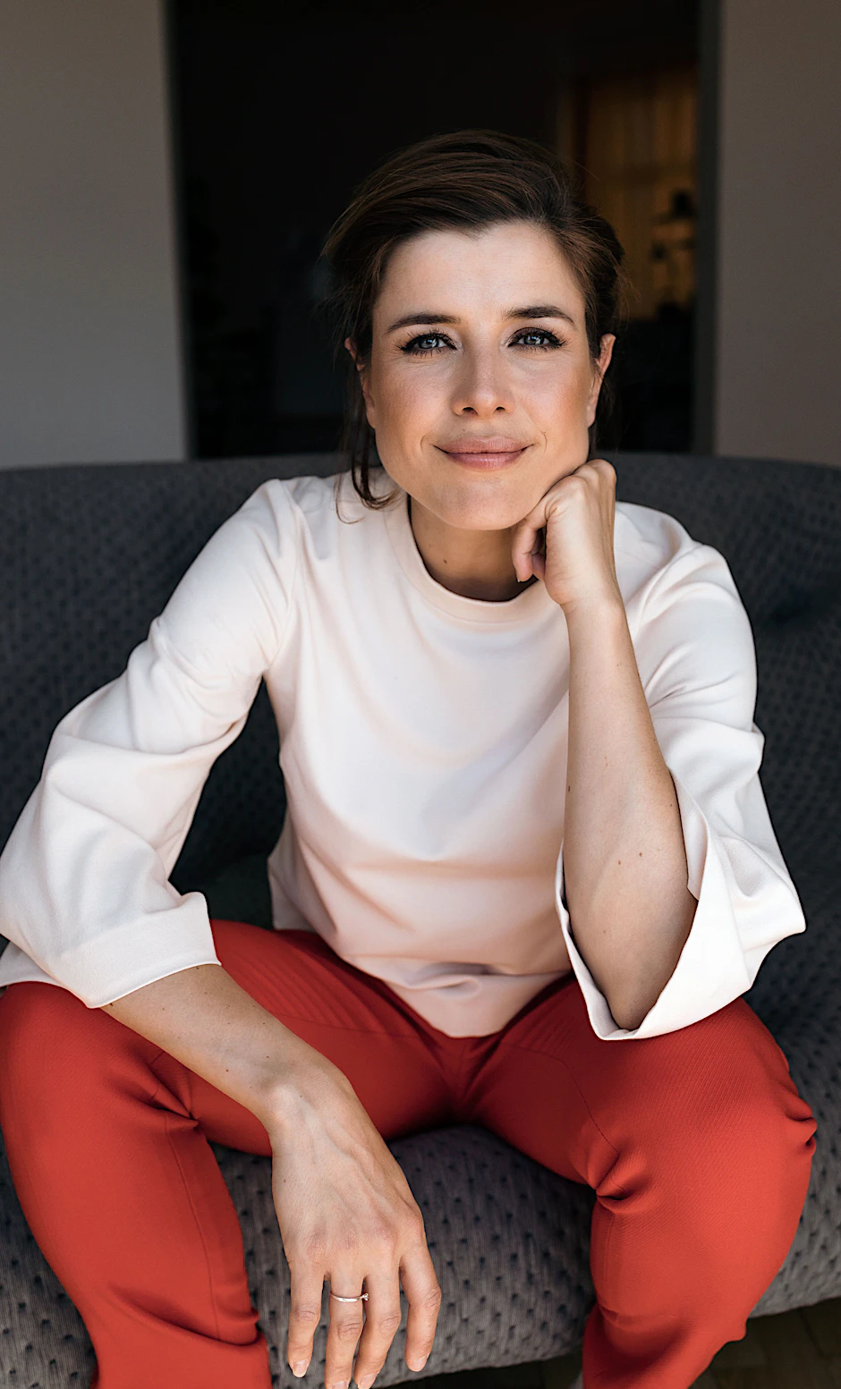 Moderatorin Eva-Maria Lemke