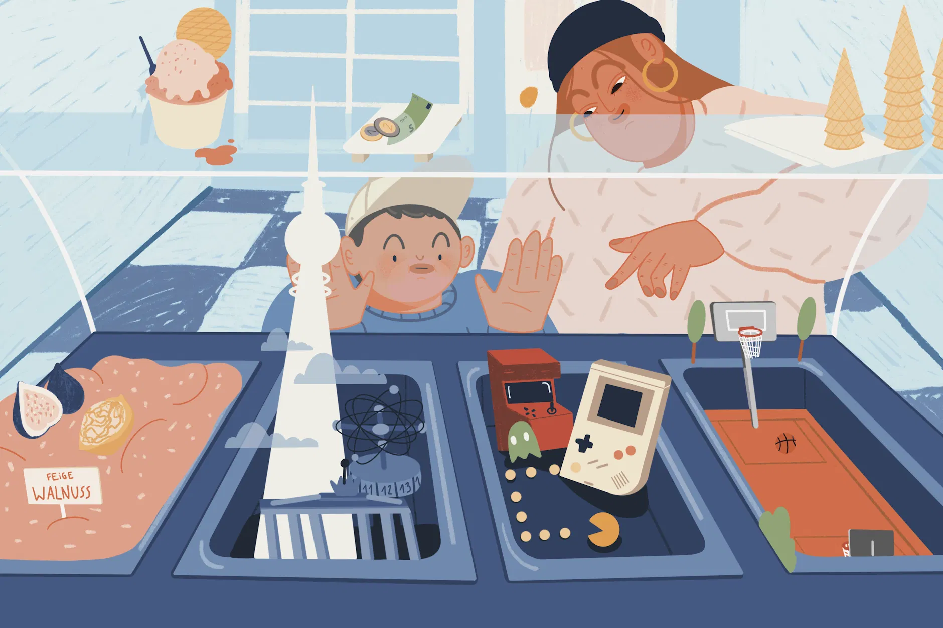 Als wir vor der Eistheke stehen, verzieht mein Neffe das Gesicht: „Gibts hier keine normalen Sorten?“